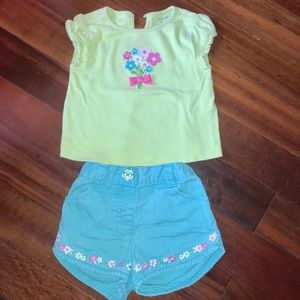 12-18M Gymboree Flower Embroidered Outfit